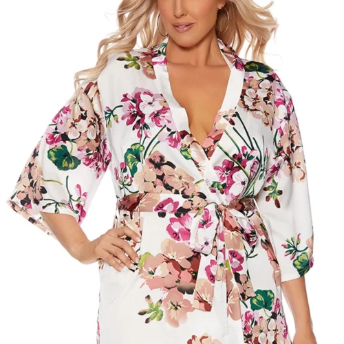 Elegant Moments Plus Size Femme Floral Robe