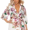 Elegant Moments Plus Size Femme Floral Robe