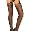 Elegant Moments Hosiery Net Patterned Suspender Pantyhose