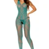 Elegant Moments Patterned Jade Bodystocking