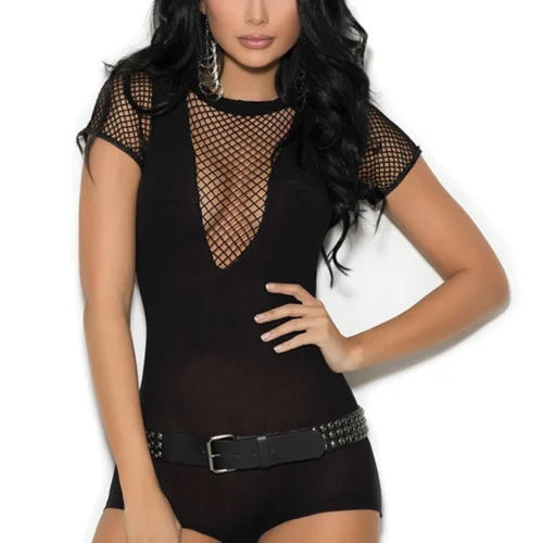 Elegant Moments Short Sleeve Net Romper