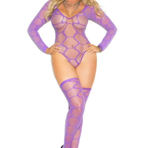 Elegant Moments Plus Size Purple Hex Teddy