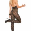 Elegant Moments Ribbon Lace Bodystocking Lingerie