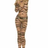 Elegant Moments Lingerie Zebra Mesh Bodystocking