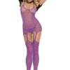 Elegant Moments Purple Halter Bodystocking
