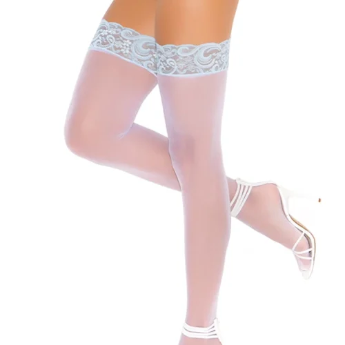 Elegant Moments Plus Size Blue And White Stockings