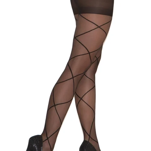 Elegant Moments Sheer Criss Cross Pantyhose