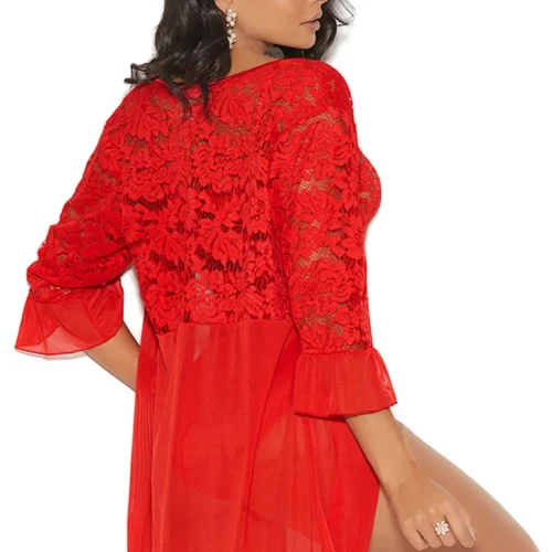 Elegant Moments Red Mesh Teddy And Bedroom Jacket Lingerie 5 Elegant Moments Red Mesh Teddy And Bedroom Jacket Lingerie