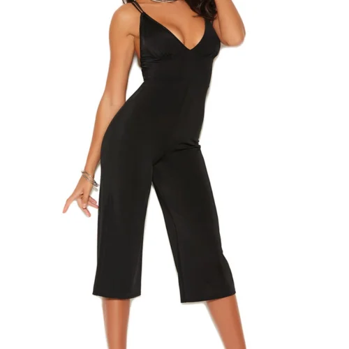 Elegant Moments Clothing Deep V Lycra Jumpsuit