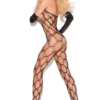 Elegant Moments Black Diamond Net Bodystocking Lingerie