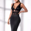 Mapalé Black Bodycon Midi Dress Clothing