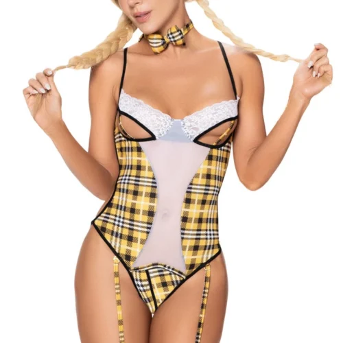 Mapalé Yellow School Uniform Teddy Lingerie