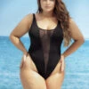 Mapalé Plus Size Black High Hip One Piece