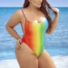 Mapalé Plus Size Rainbow One Piece Plus Size Swimwear