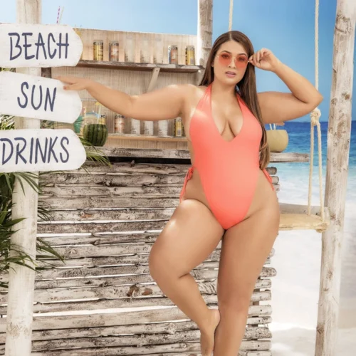 Mapalé Plus Size Peach String One Piece
