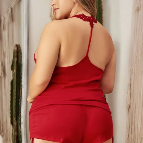 Mapalé Plus Size Drawstring Pajama Set
