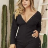 Mapalé Plus Size Long Sleeve Button Romper