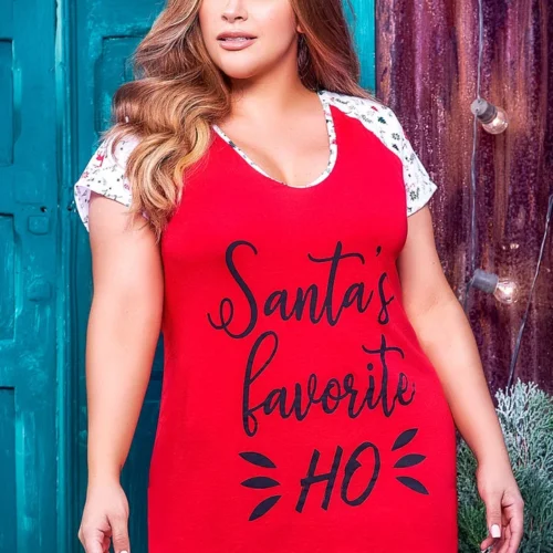 Mapalé Plus Size Santa's Favorite Sleep Dress