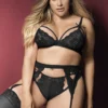 Mapalé Plus Size Lace Cage Bra And Garter Set