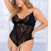 Mapalé Plus Size Mesh Chain Garter Teddy