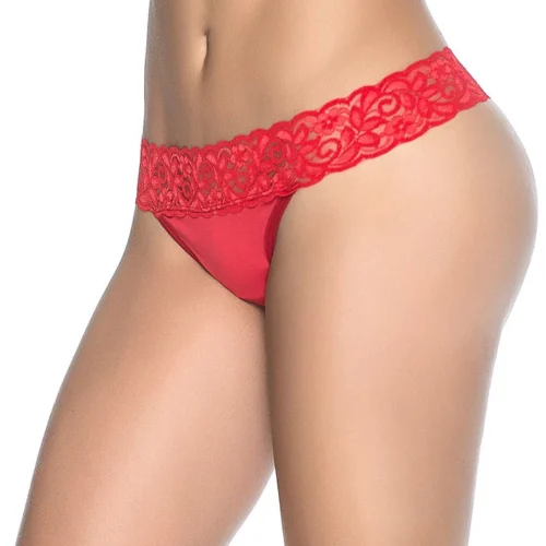 Mapalé Lingerie Microfiber And Lace Thong