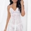 Escante Lingerie White Chantilly Lace Babydoll
