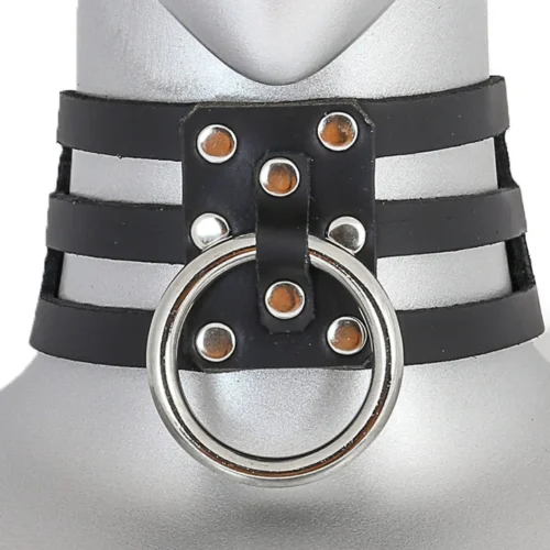 Funk Plus Triple Leather Large O Ring Choker