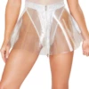 J. Valentine Clear Vinyl Skirt With Silver Trim Bottoms