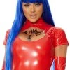 Forplay Straight Blue Wig With Bangs
