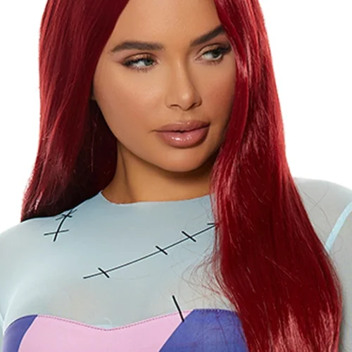 Forplay Straight Burgundy Wig With Bangs Accessories