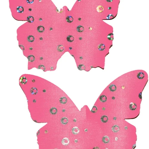 GE Apparel Sparkly Pink Butterfly Nipple Pasties