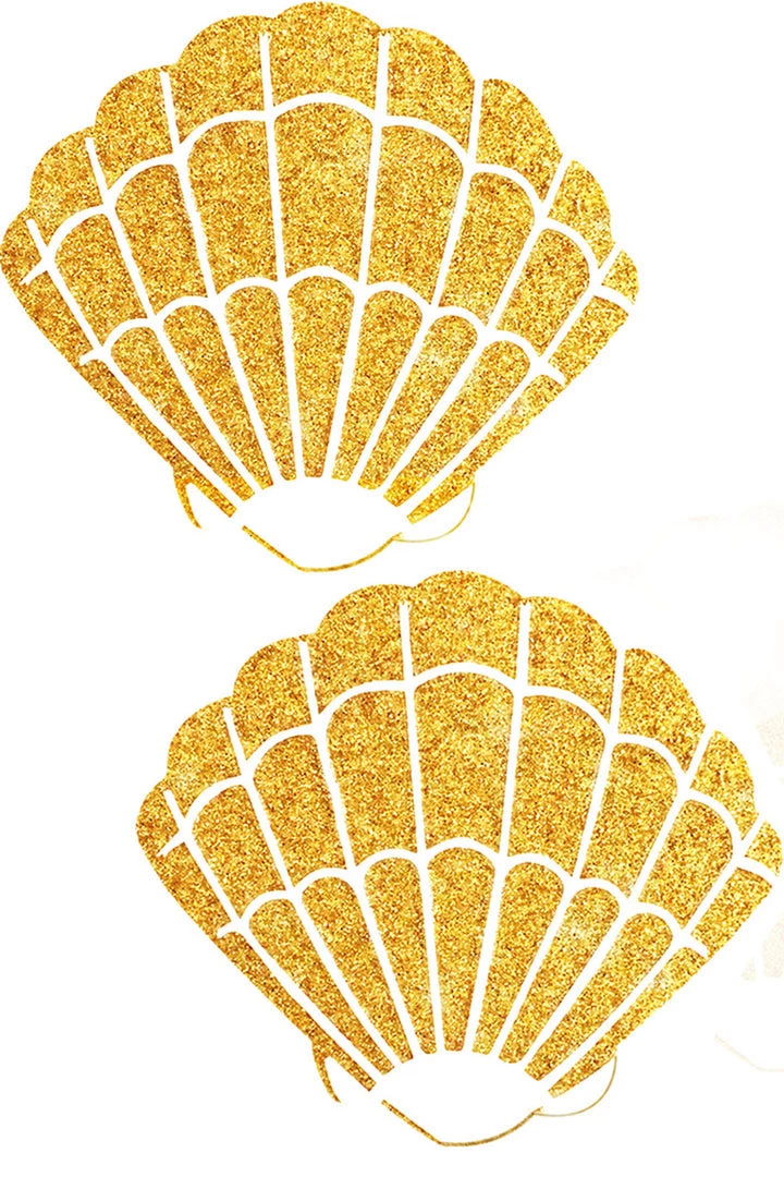 NevaNude Gold Fairy Dust Glitter Shell Pasties 1 NevaNude Gold Fairy Dust Glitter Shell Pasties