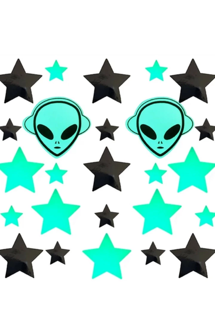 NevaNude Glow In The Dark Alien Body Stickers Pasties 2 NevaNude Glow In The Dark Alien Body Stickers Pasties