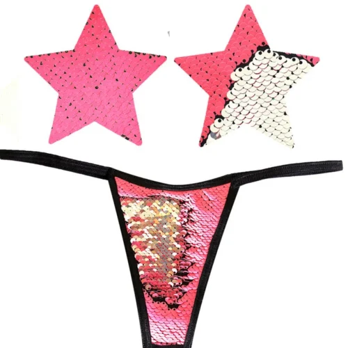 NevaNude Lingerie Bitchin' Flip Sequin Nipple Pasties & G-String Panty
