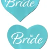Pastease Lingerie Blue 'Bride' Heart Nipple Pasties