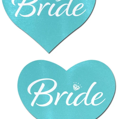 Pastease Lingerie Blue 'Bride' Heart Nipple Pasties