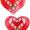Pastease Candy Cane Heart Nipple Pasties