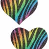 Pastease Glittering Rainbow Zebra Hearts Pasties