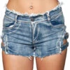 Be Wicked Medium Wash Denim Booty Shorts Bottoms