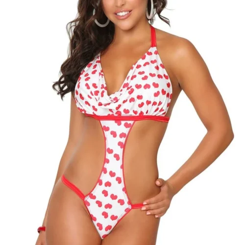 3WISHES Teddy Lingerie Flirty Flutter Hearts Lingerie