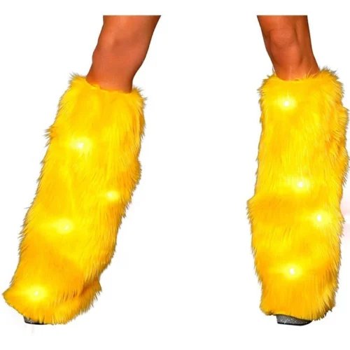 J. Valentine Music Festival Wear Light Up Furry Leg Warmers
