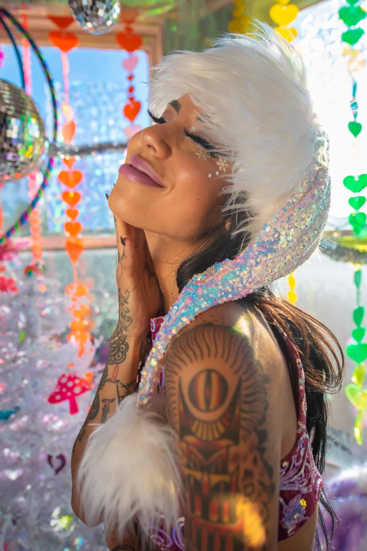 J. Valentine Sequin And Fur Santa Hat 11 J. Valentine Sequin And Fur Santa Hat