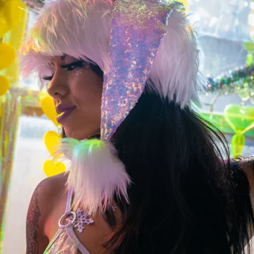 J. Valentine Sequin And Fur Santa Hat 16 J. Valentine Sequin And Fur Santa Hat