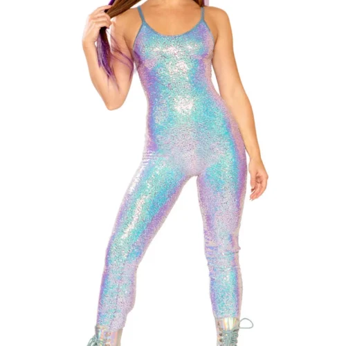 J. Valentine Metallic Sequin Catsuit