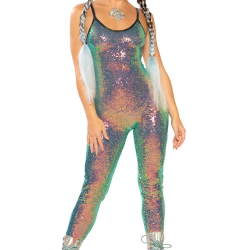 J. Valentine Metallic Sequin Catsuit