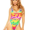 J. Valentine Low Back Camo Bodysuit Clothing