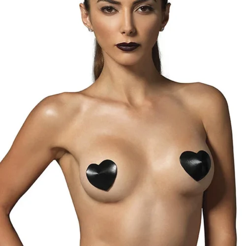 Leg Avenue Wet Look Heart Nipple Pasties