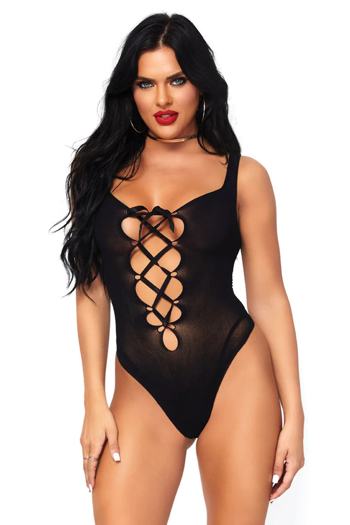 Leg Avenue Black Lace Up Teddy Lingerie 3 Leg Avenue Black Lace Up Teddy Lingerie