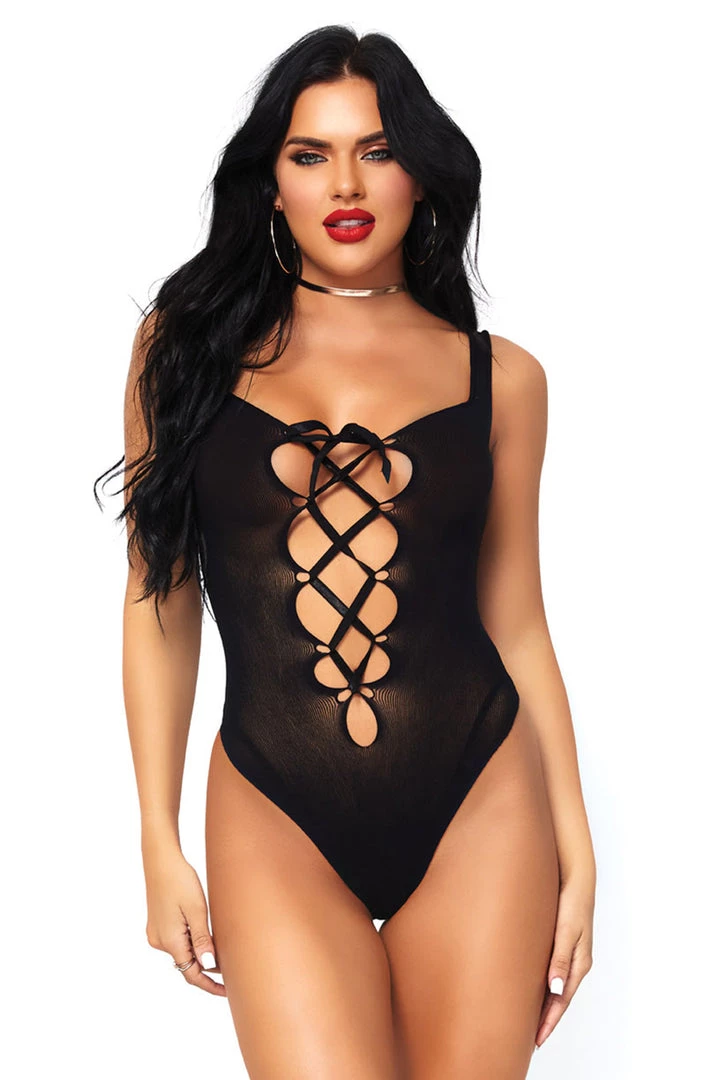 Leg Avenue Black Lace Up Teddy Lingerie 4 Leg Avenue Black Lace Up Teddy Lingerie