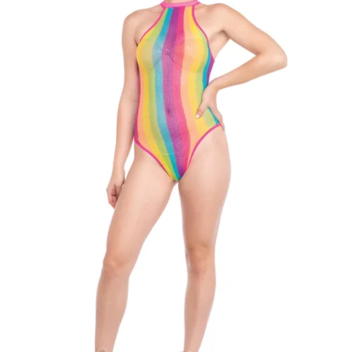 Leg Avenue Rainbow Striped Bodysuit